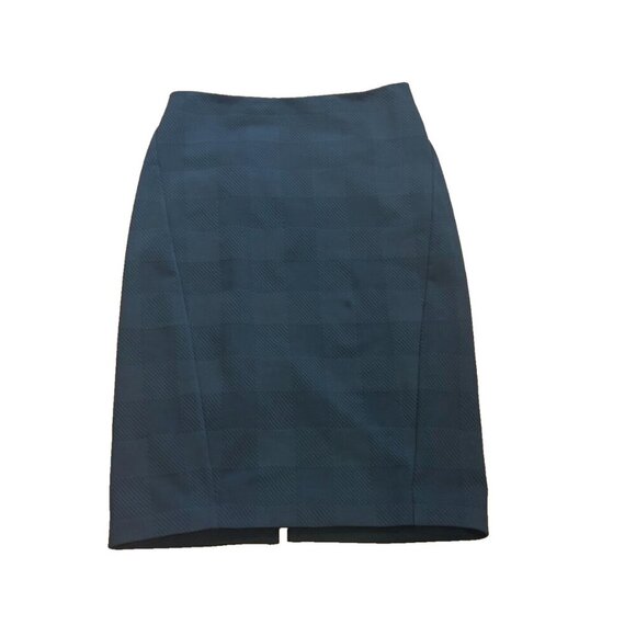 Rag & Bone Green Plaid Textured Stretch Pencil Skirt Zippered Back Womens Sz 4 - Picture 2 of 5